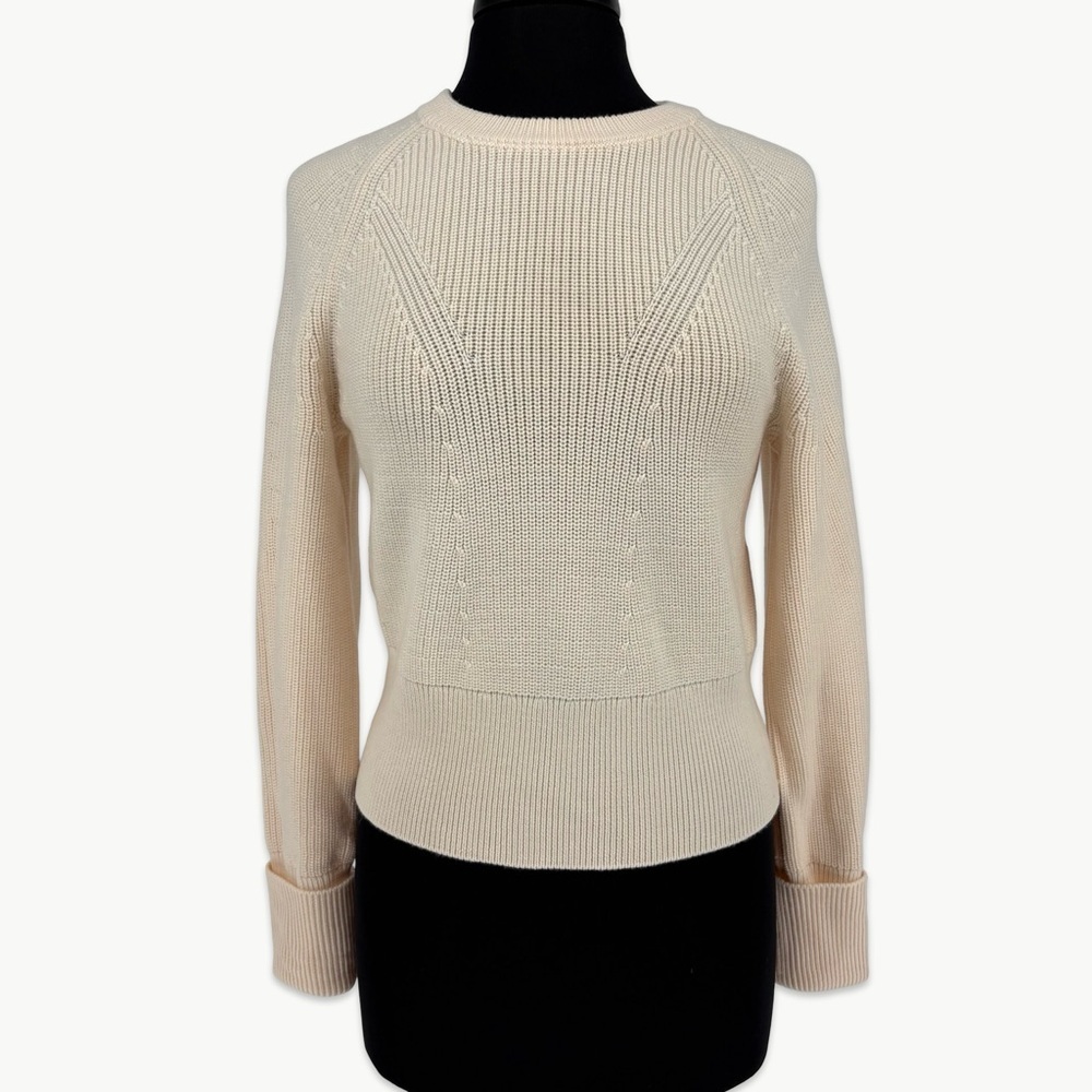 Banana Republic Merino Wool Crewneck Sweater Size XS Ivory Minimal Classic NWT